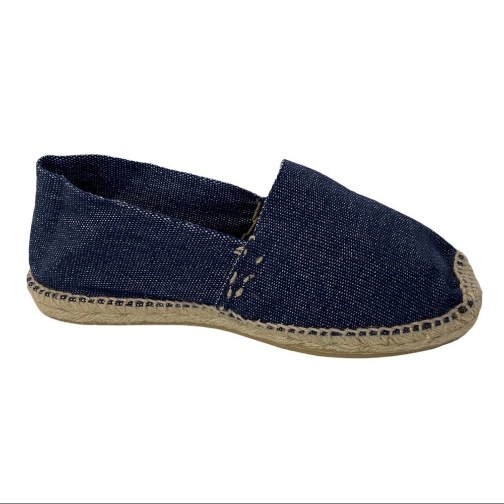 Cousu Main Slip on Espadrille Denim Shoes
